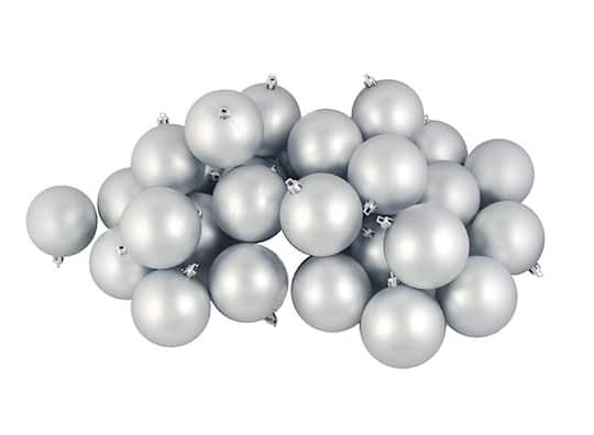 60ct Matte Silver Splendor Shatterproof Ball Ornaments